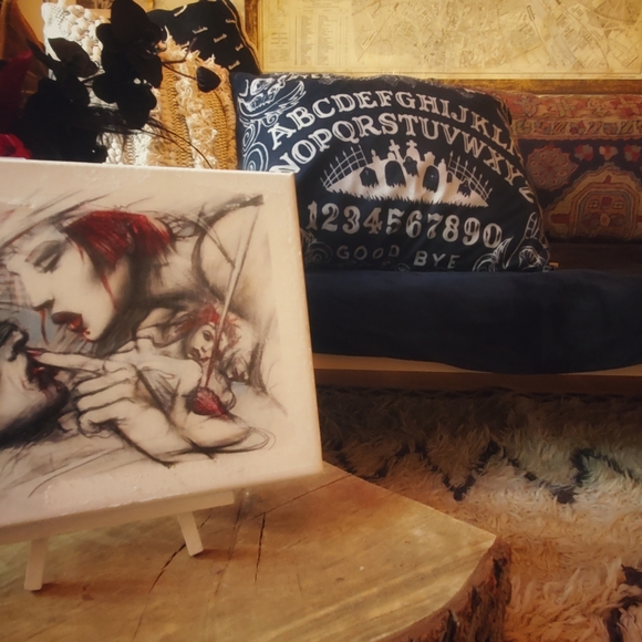 custom gothic art 8x10 inches printed canvas with easel - Picture 7 of 7